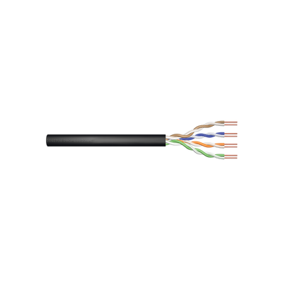 Kabel sieciowy Digitus U/UTP Kat.5e PE Drut AWG 24/1 Zewnętrzny Żelowany 305m Czarny.