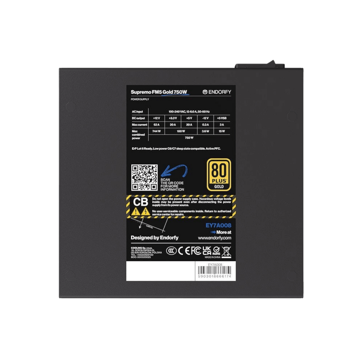 Zasilacz komputerowy Endorfy Supremo FM5 Gold 750W EY7A008 80 Plus Gold.