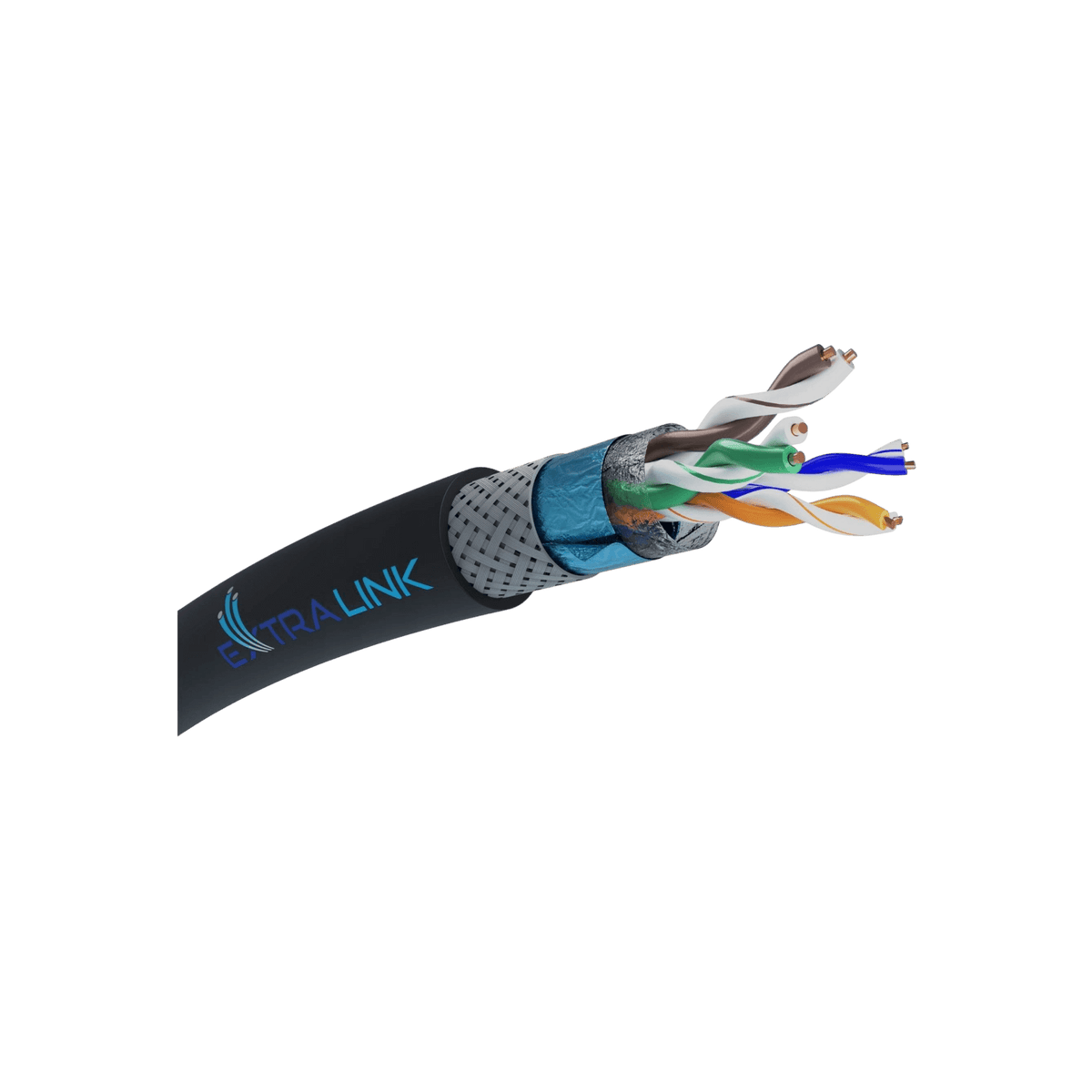 Kabel sieciowy Extralink SFTP SF/UTP V2 Kat.5e Zewnętrzny 305m Czarny.