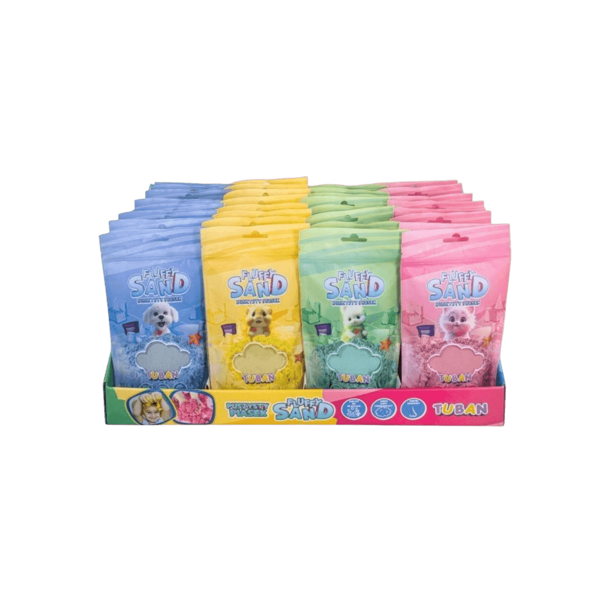 Puszysty piasek TUBAN Fluffy Sand zestaw mix 32 sztuki.