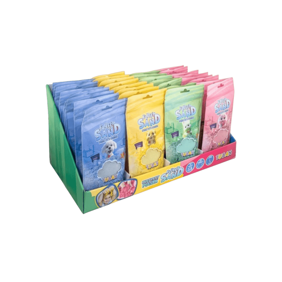 Puszysty piasek TUBAN Fluffy Sand zestaw mix 32 sztuki.