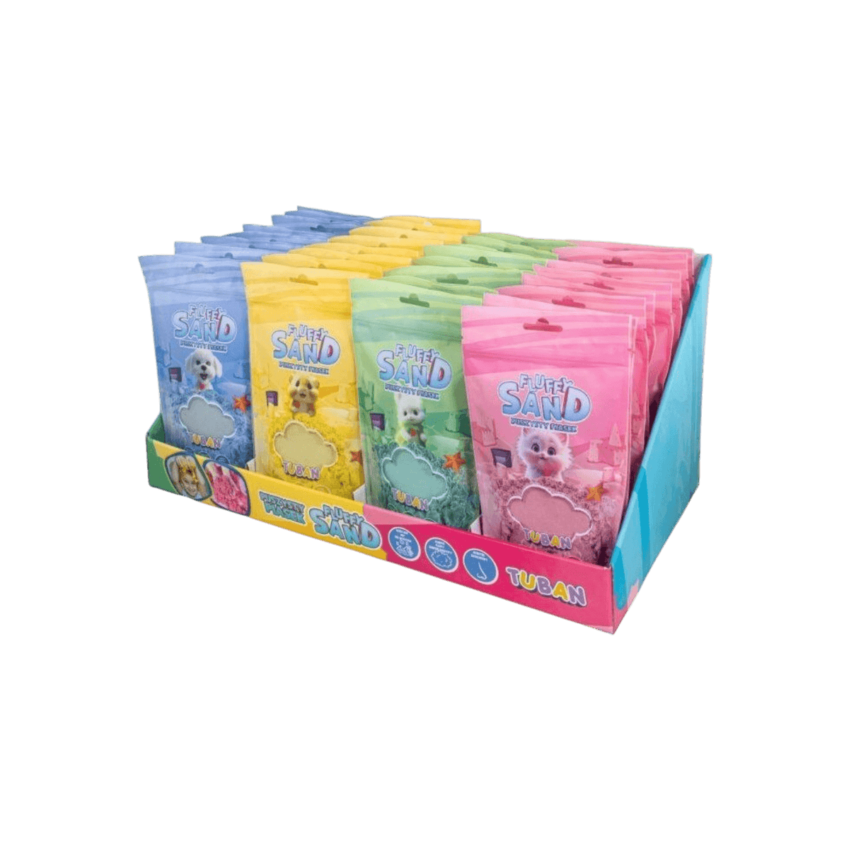 Puszysty piasek TUBAN Fluffy Sand zestaw mix 32 sztuki.