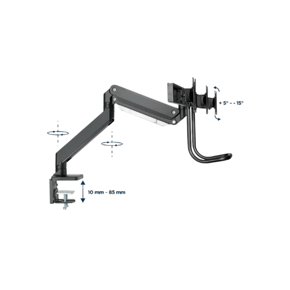 Uchwyt biurkowy na 3 monitory 17" - 27" Gembird MA-DA3-03 6kg.