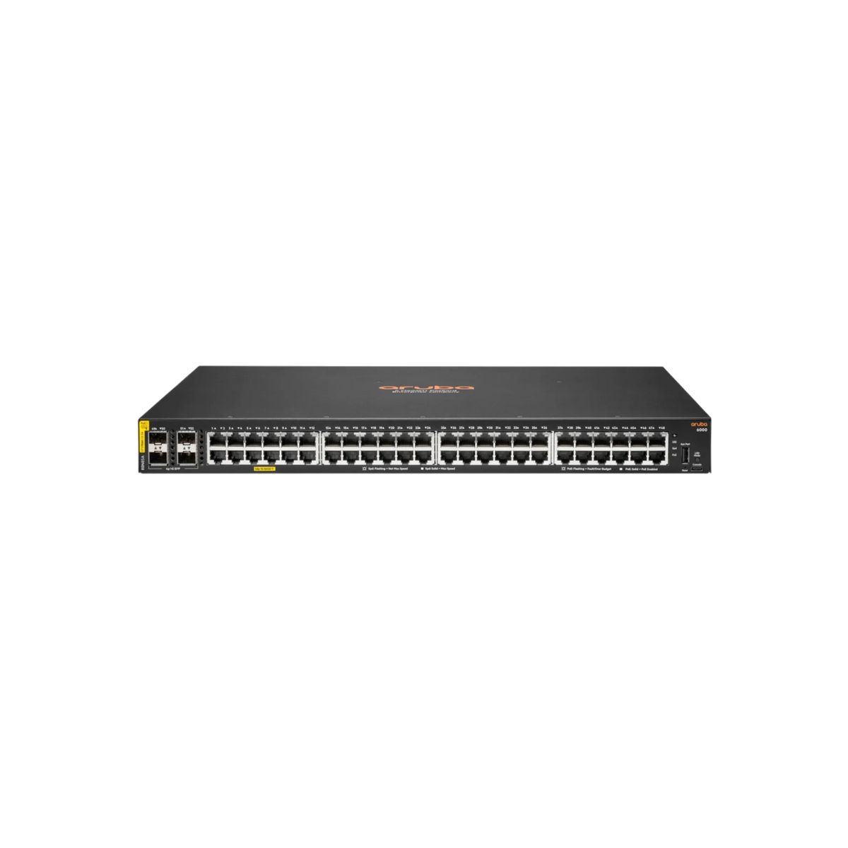 Switch zarządzalny Hewlett Packard Enterprise Aruba Networking 6000 R8N85A 48xGbE PoE 4xSFP 370W.