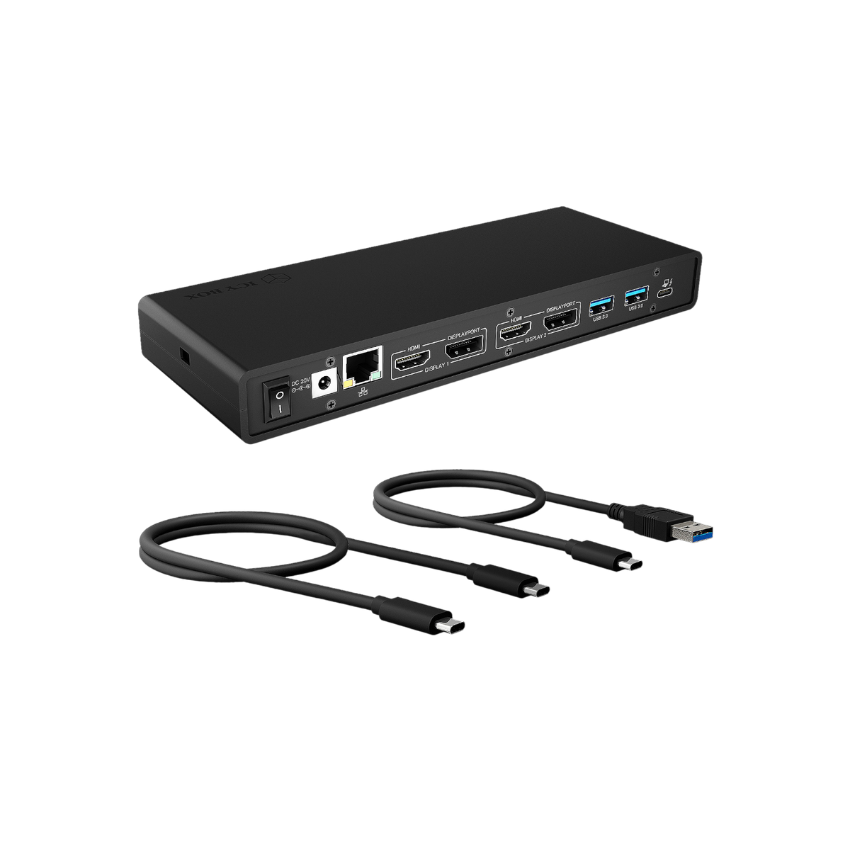 Stacja dokująca IcyBox IB-DK2245AC USB-C Power Delivery 60 W.