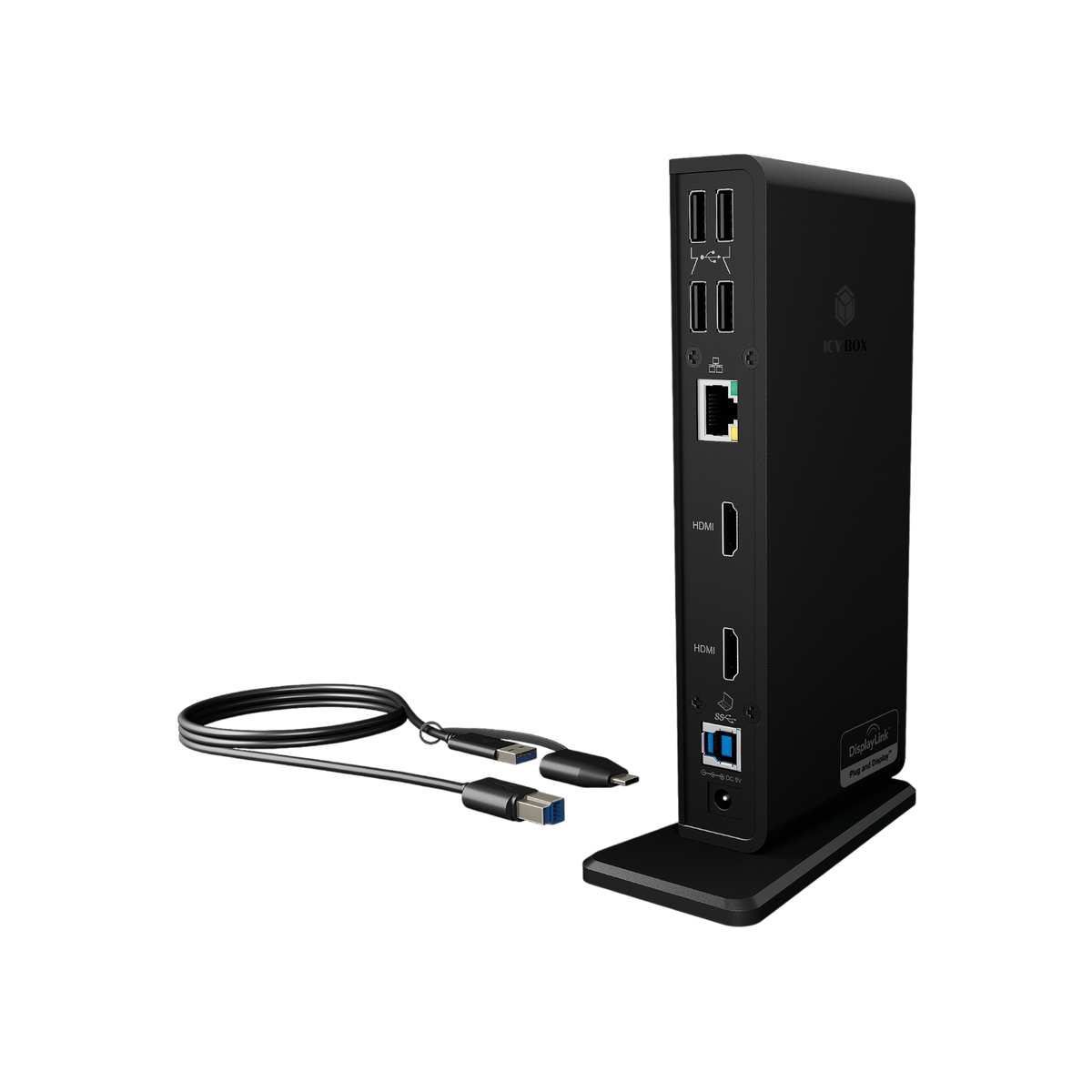 Stacja dokująca IcyBox IB-DK2251AC USB DisplayLink Stojak.