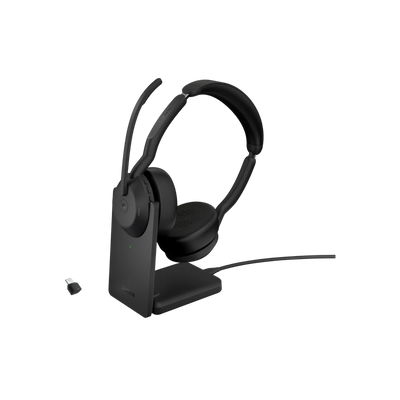 Słuchawki bezprzewodowe nauszne Jabra Evolve2 55 Link380c MS Stand.