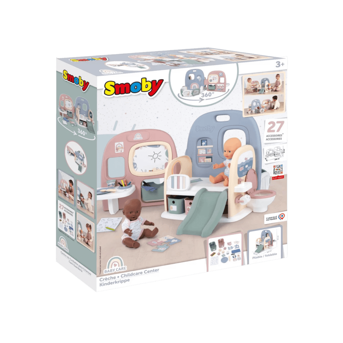 Kącik zabaw dla lalki 5w1 Smoby Baby Care 27 akcesoriów.