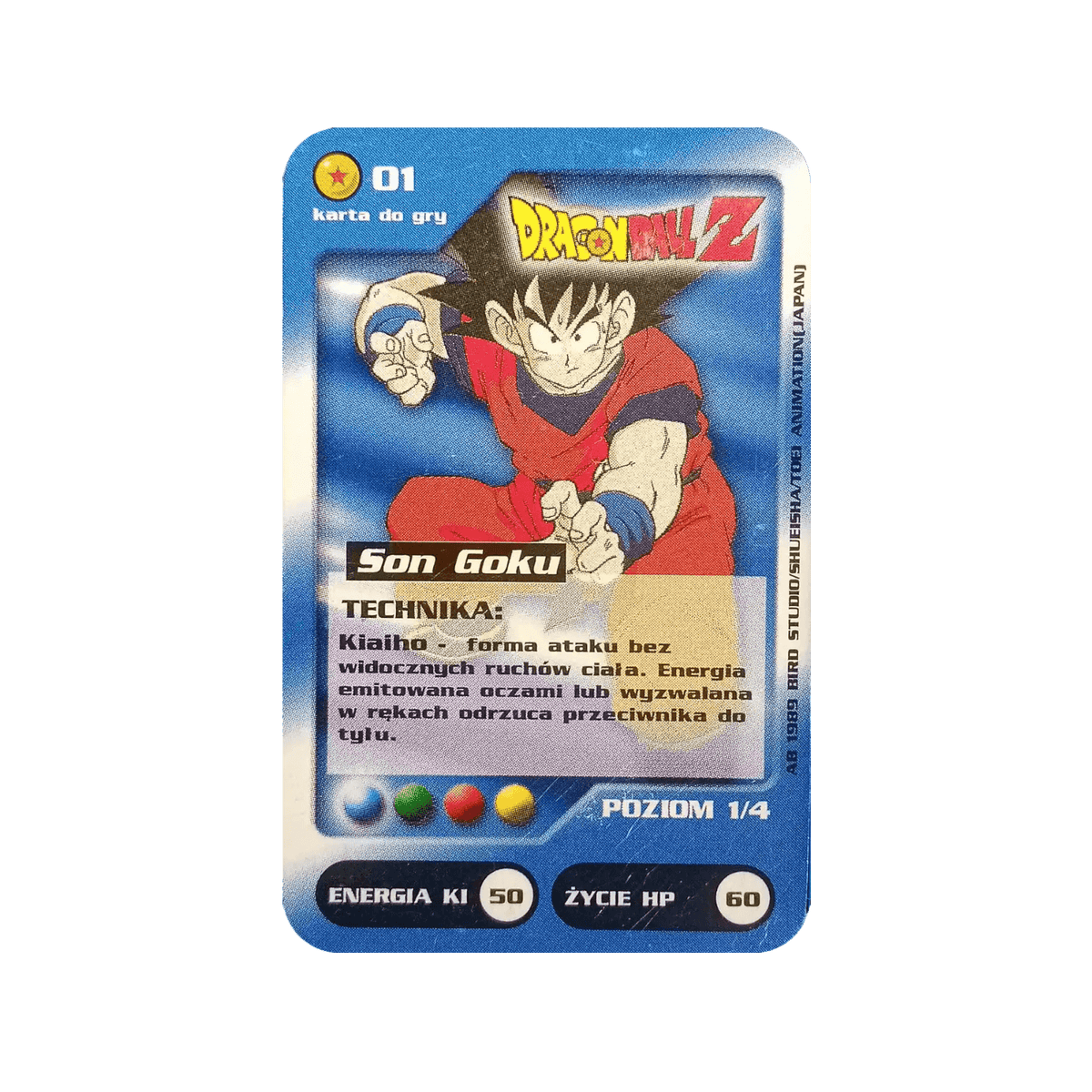 Karty Dragon Ball Z z Chio Chips.