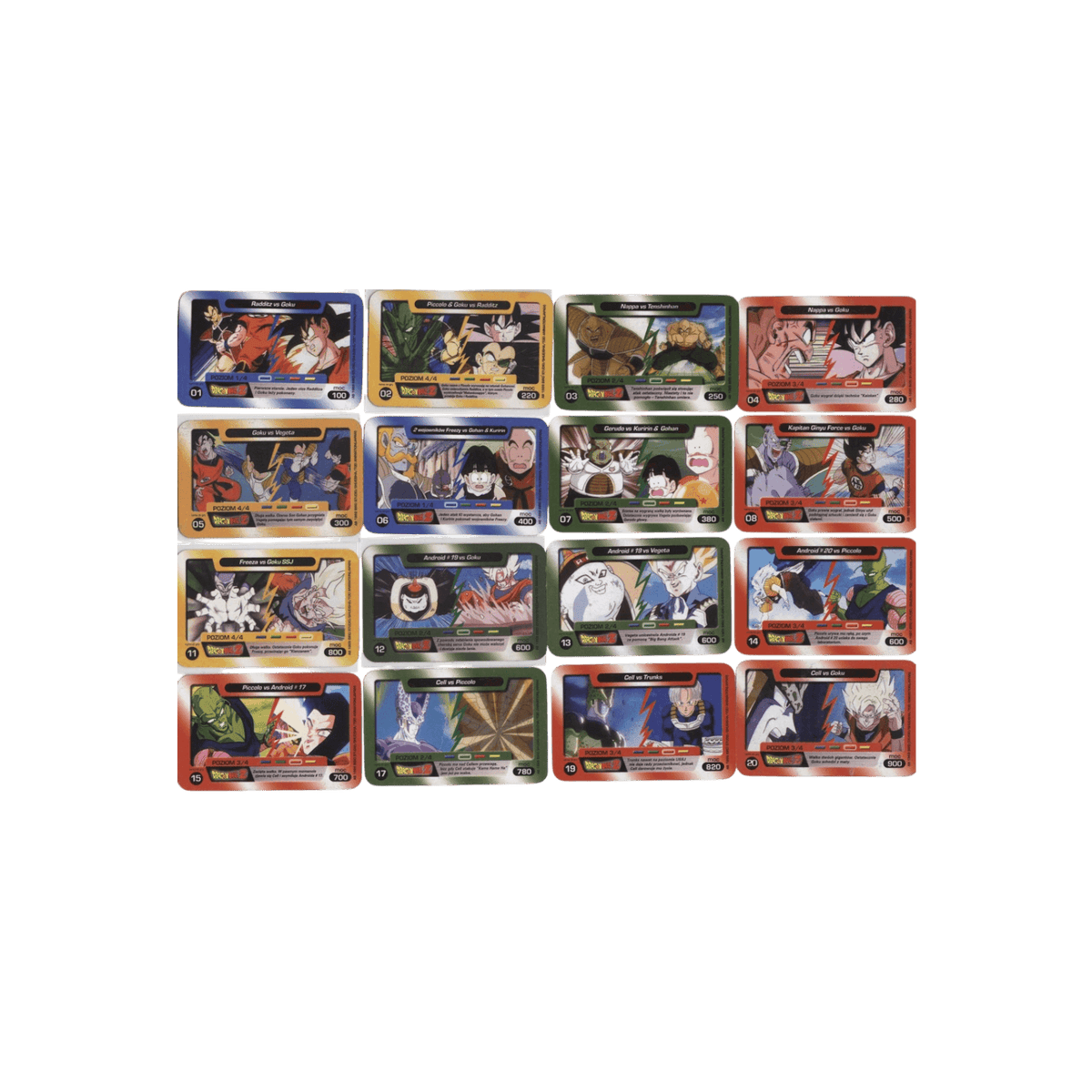 Karty Dragon Ball Z z Chio Chips.