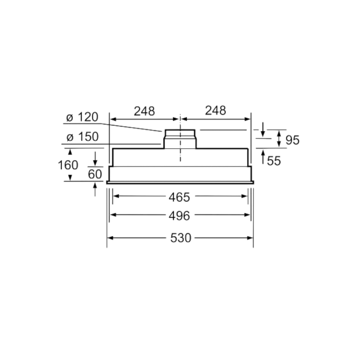 Okap wysepkowy Siemens LB55565 53cm.