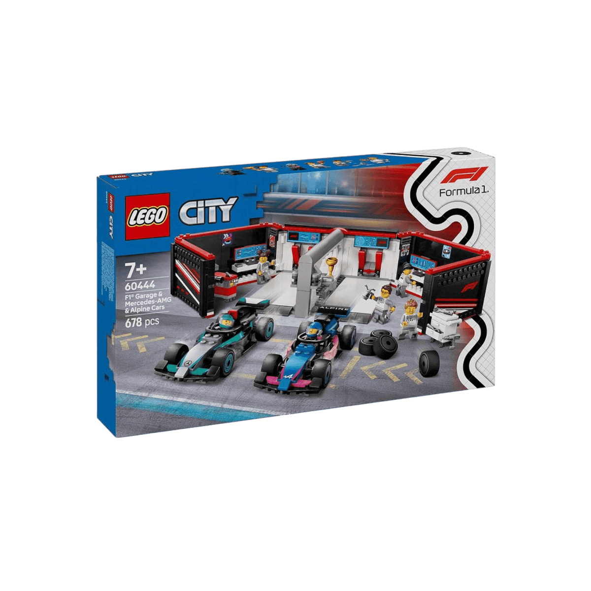 LEGO City Zestaw F1 Garaż i bolidy Mercedes-AMG i Alpine 60444.