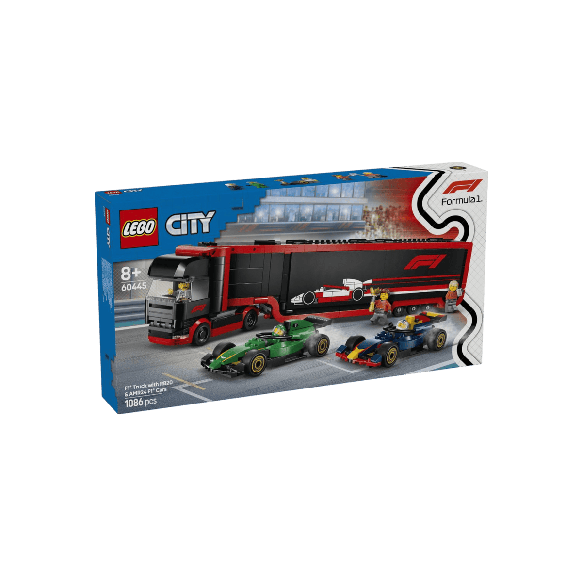 LEGO City Zestaw F1 Ciężarówka z bolidami RB20 i AMR24 F1 60445.