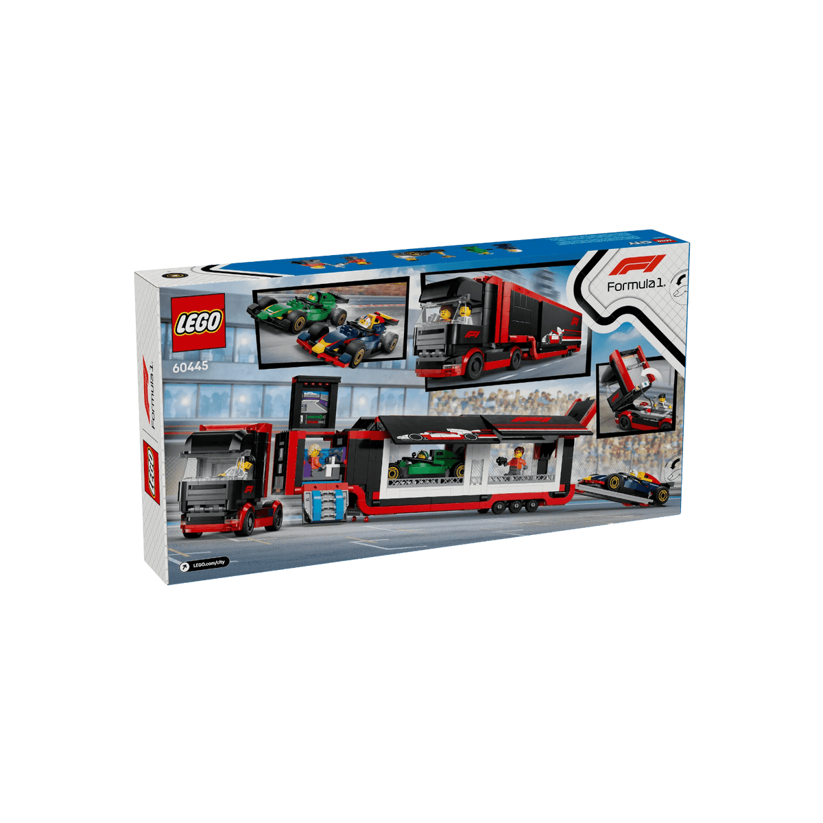 LEGO City Zestaw F1 Ciężarówka z bolidami RB20 i AMR24 F1 60445.