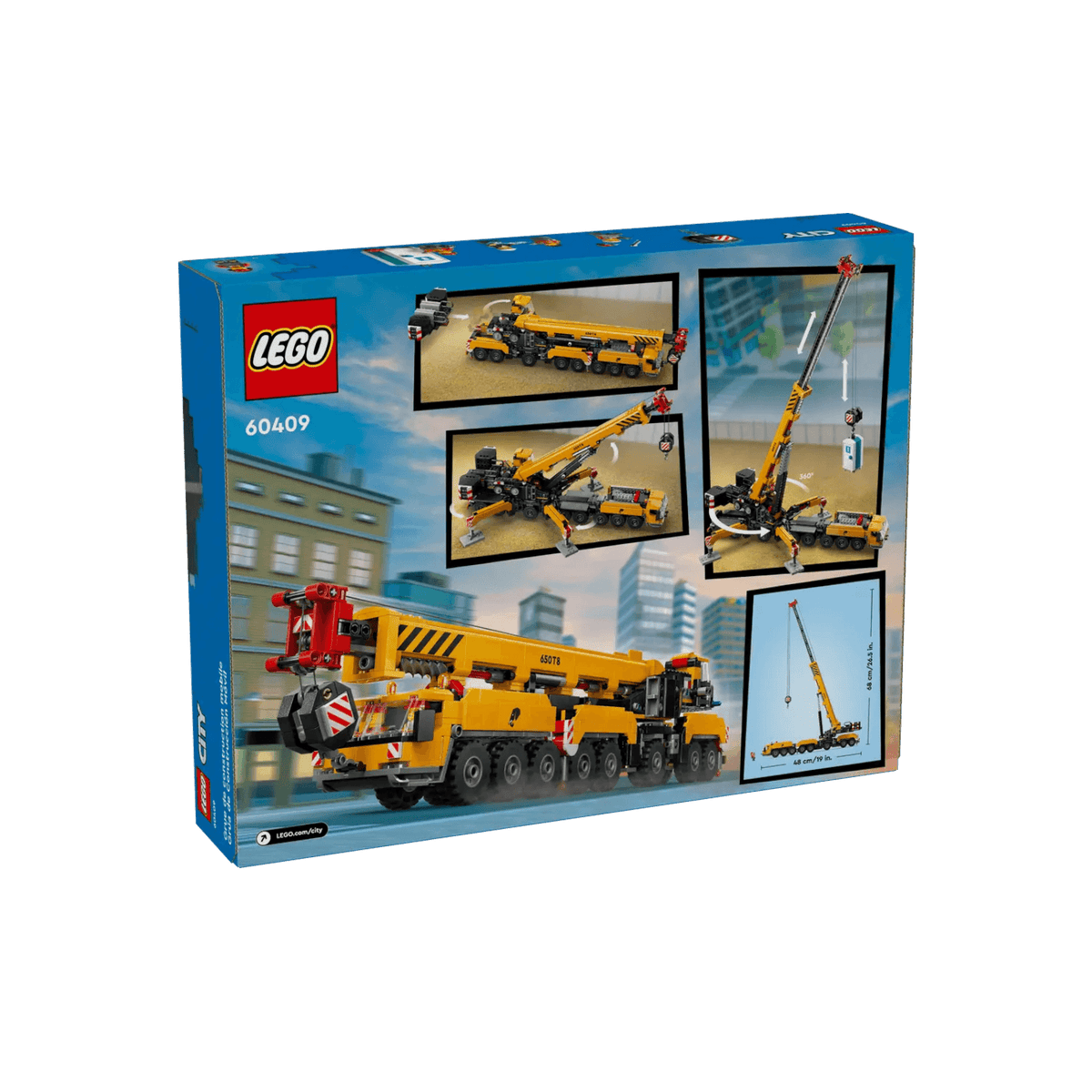 LEGO City Zestaw konstrukcyjny Żółty ruchomy żuraw 60409.