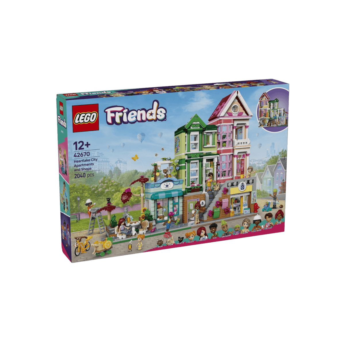 LEGO Friends Zestaw Mieszkania i sklepy w mieście Heartlake 42670.