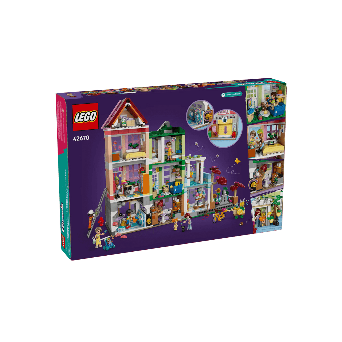 LEGO Friends Zestaw Mieszkania i sklepy w mieście Heartlake 42670.