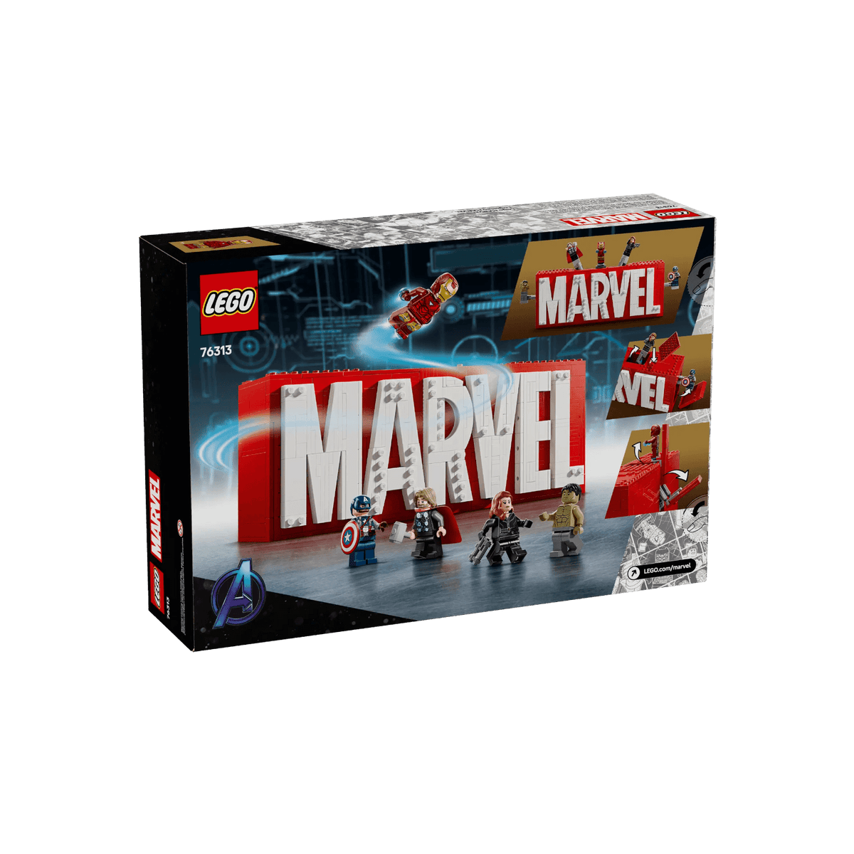 LEGO Marvel Super Heroes Logo MARVEL z minifigurkami 76313.