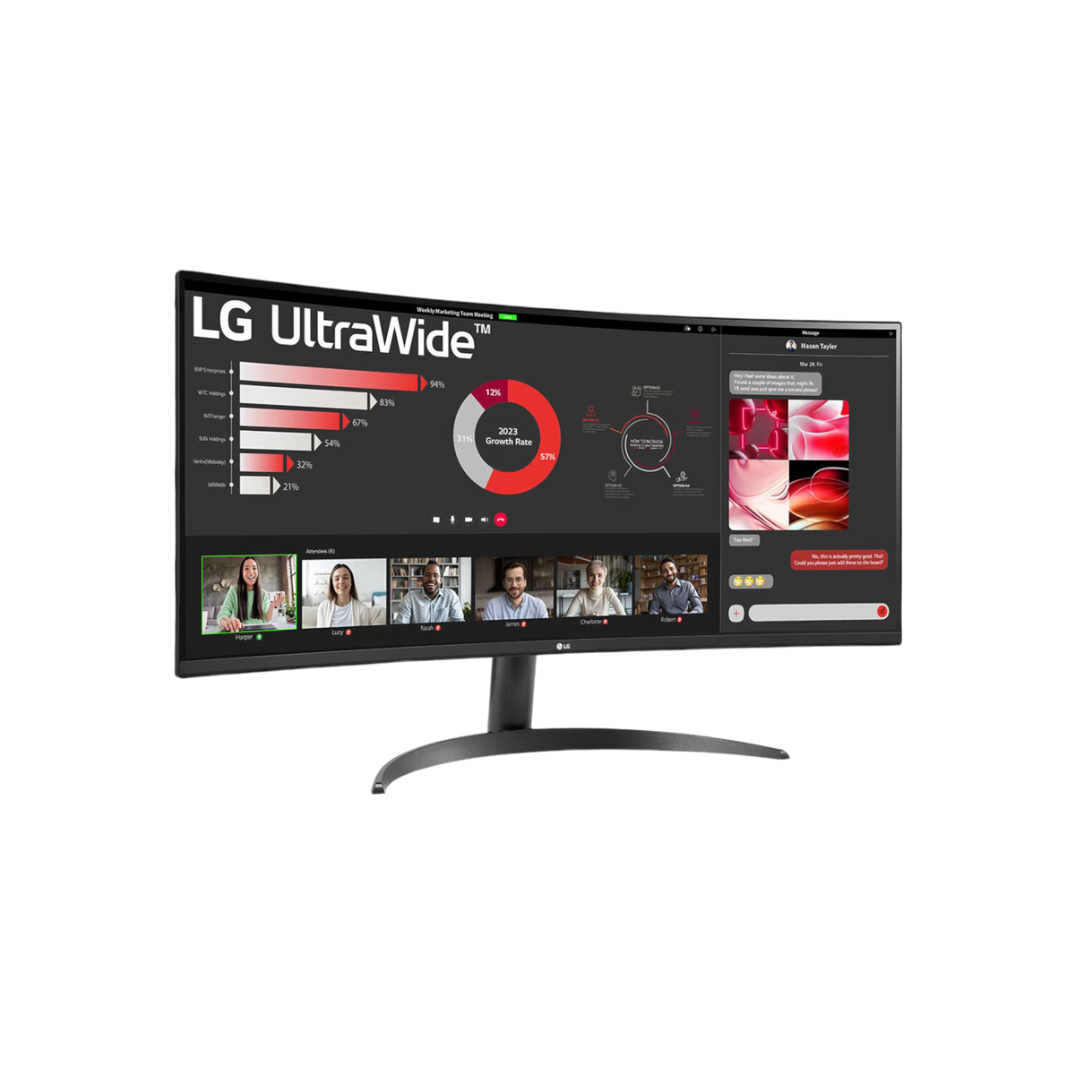 Monitor LG 34WR50QC-B 34" VA WQHD.