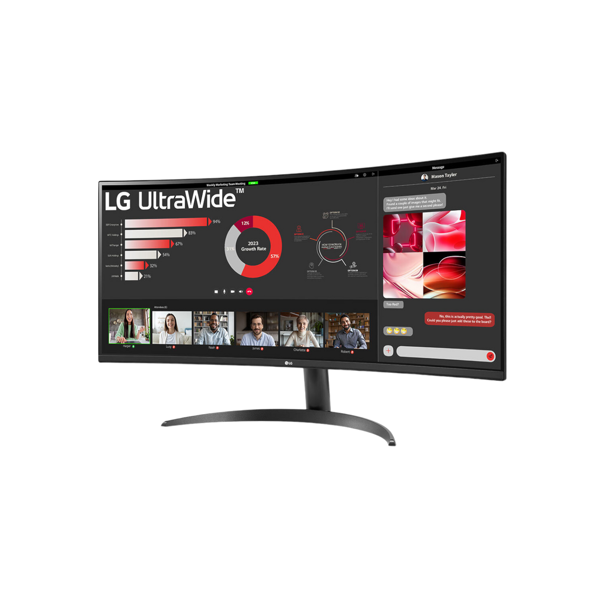 Monitor LG 34WR50QC-B 34" VA WQHD.