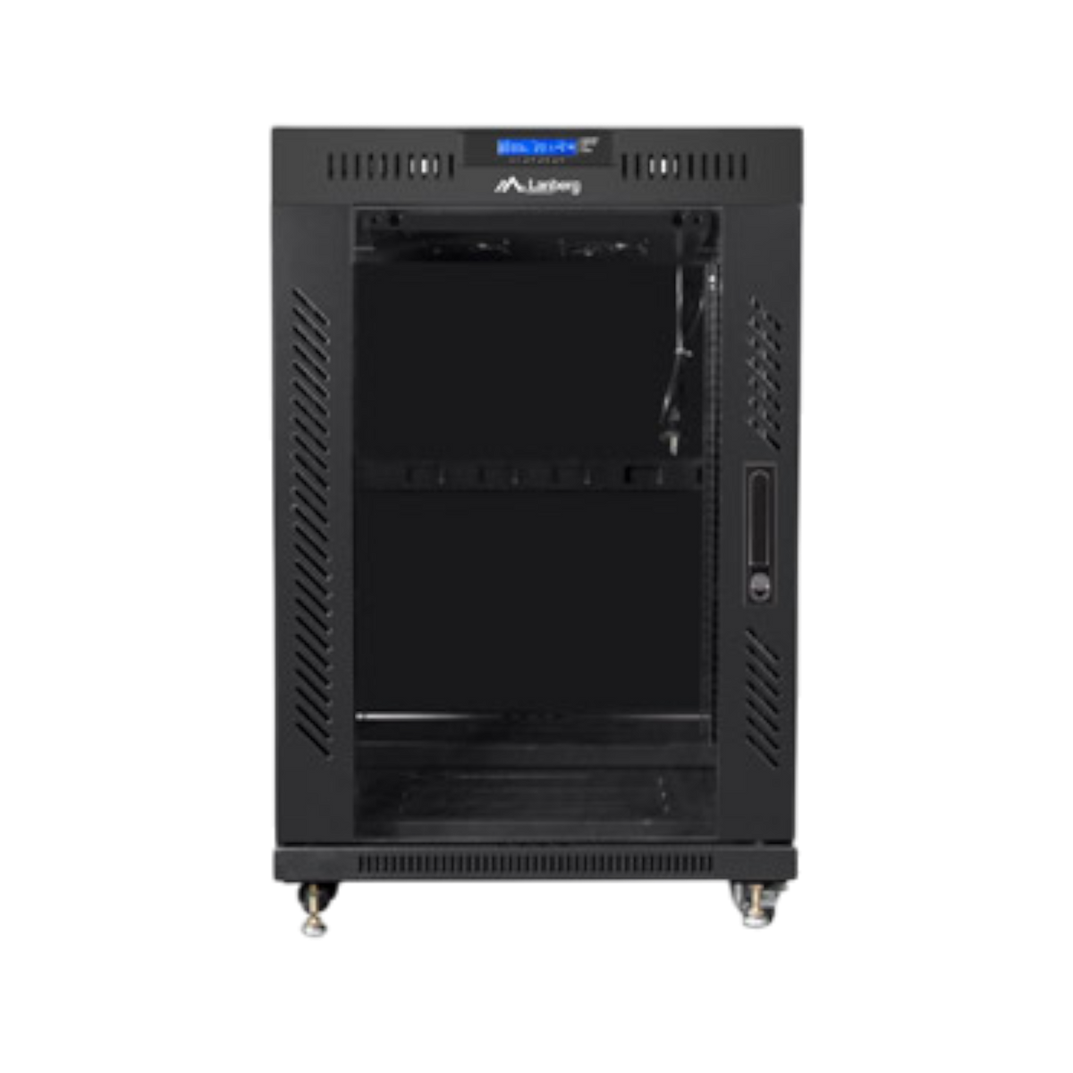 Szafa rack Lanberg 19" 15U 800x1000mm stojąca LCD V2 Drzwi szklane Czarny.