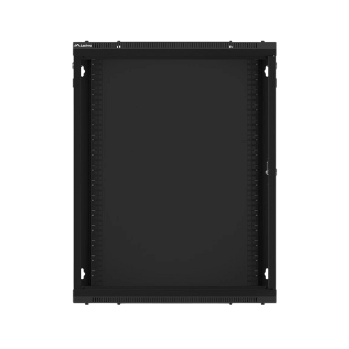 Szafa rack Lanberg 19" 15U 600x450mm wisząca V2 Drzwi szklane Czarny.