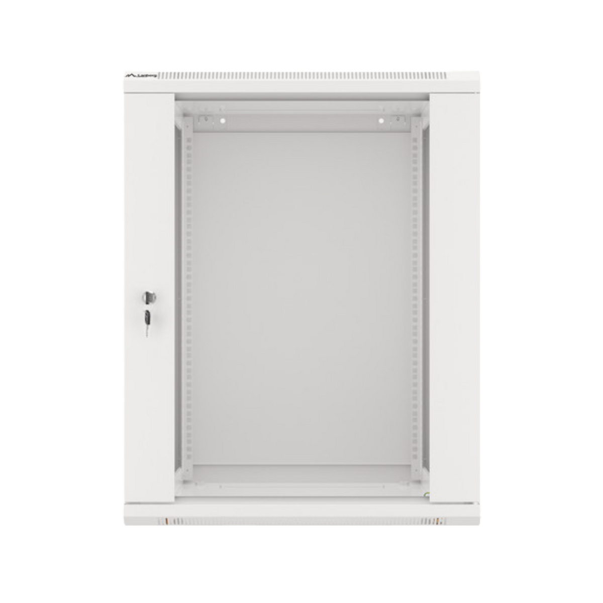 Szafa rack Lanberg 19" 15U 600x600mm wisząca V2 Drzwi szklane Szary.