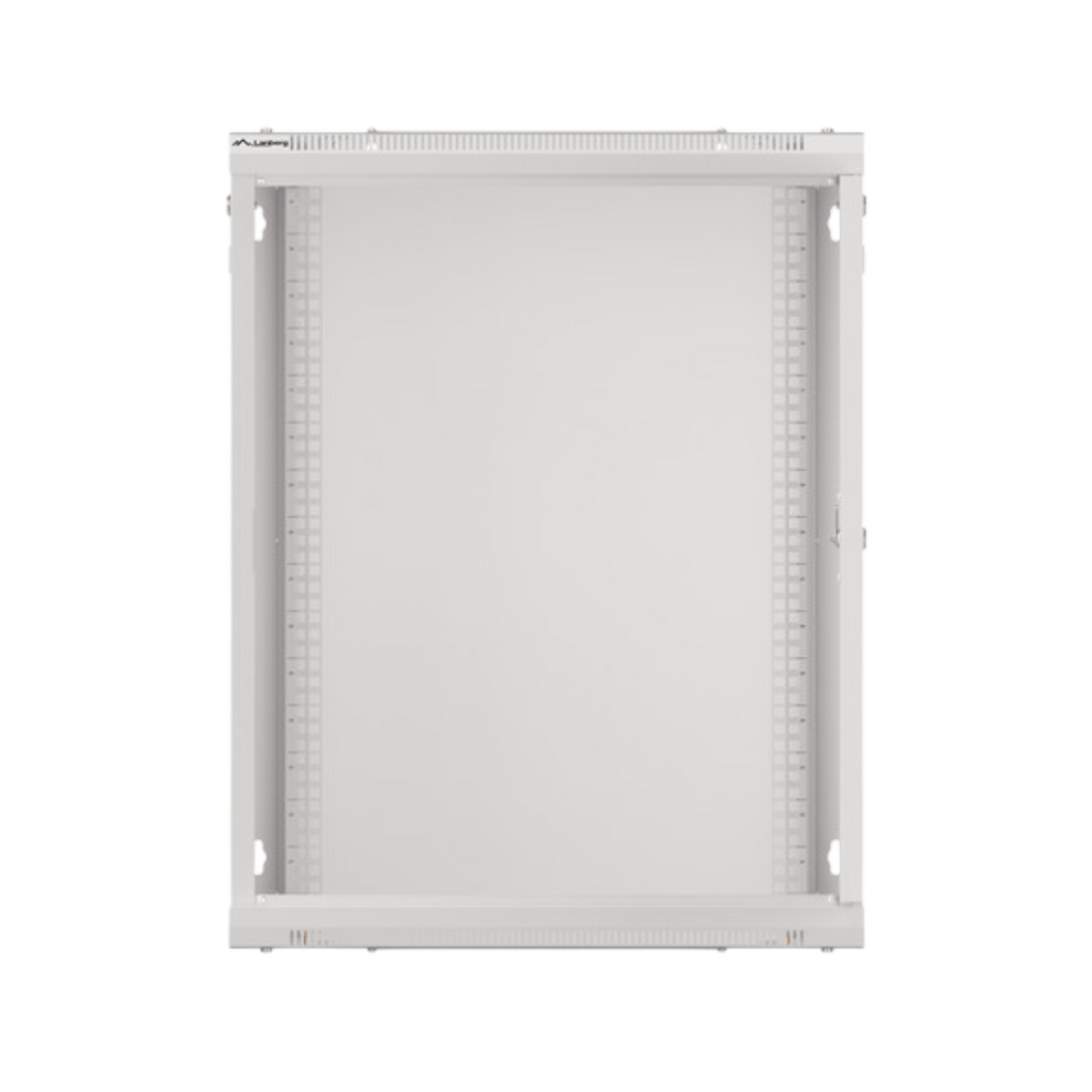 Szafa rack Lanberg 19" 15U 600x600mm wisząca V2 Drzwi szklane Szary.