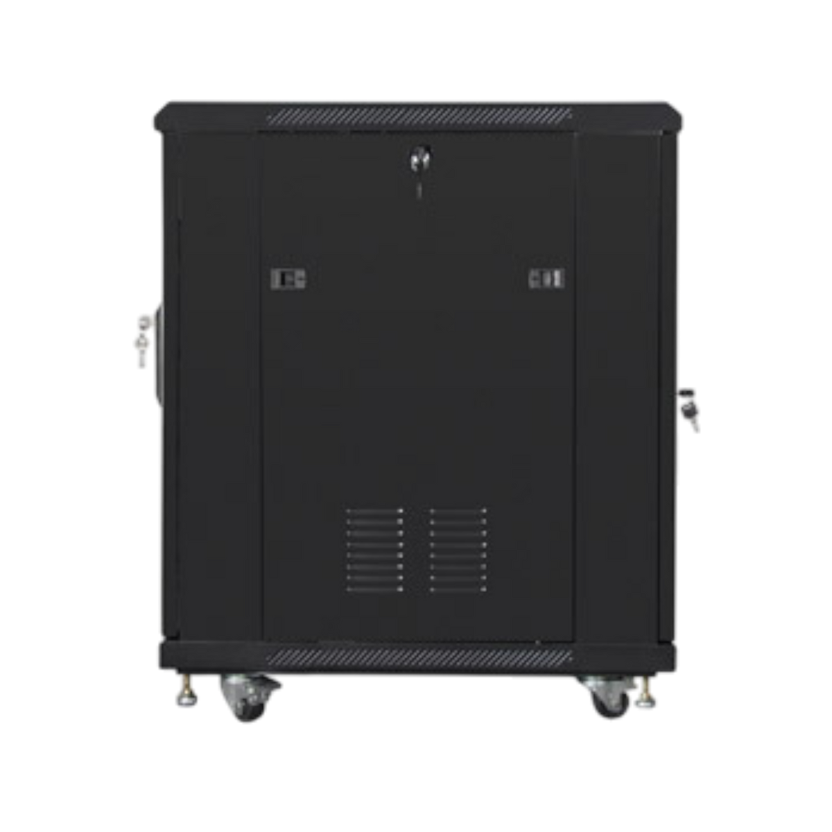 Szafa rack Lanberg 19" 15U 600x800mm stojąca Drzwi szklane Czarny.