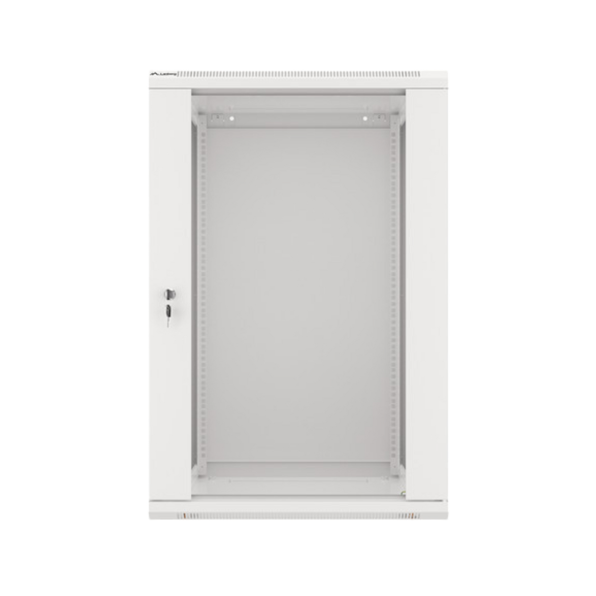 Szafa rack Lanberg 19" 18U 600x600mm wisząca V2 Drzwi szklane Szary.