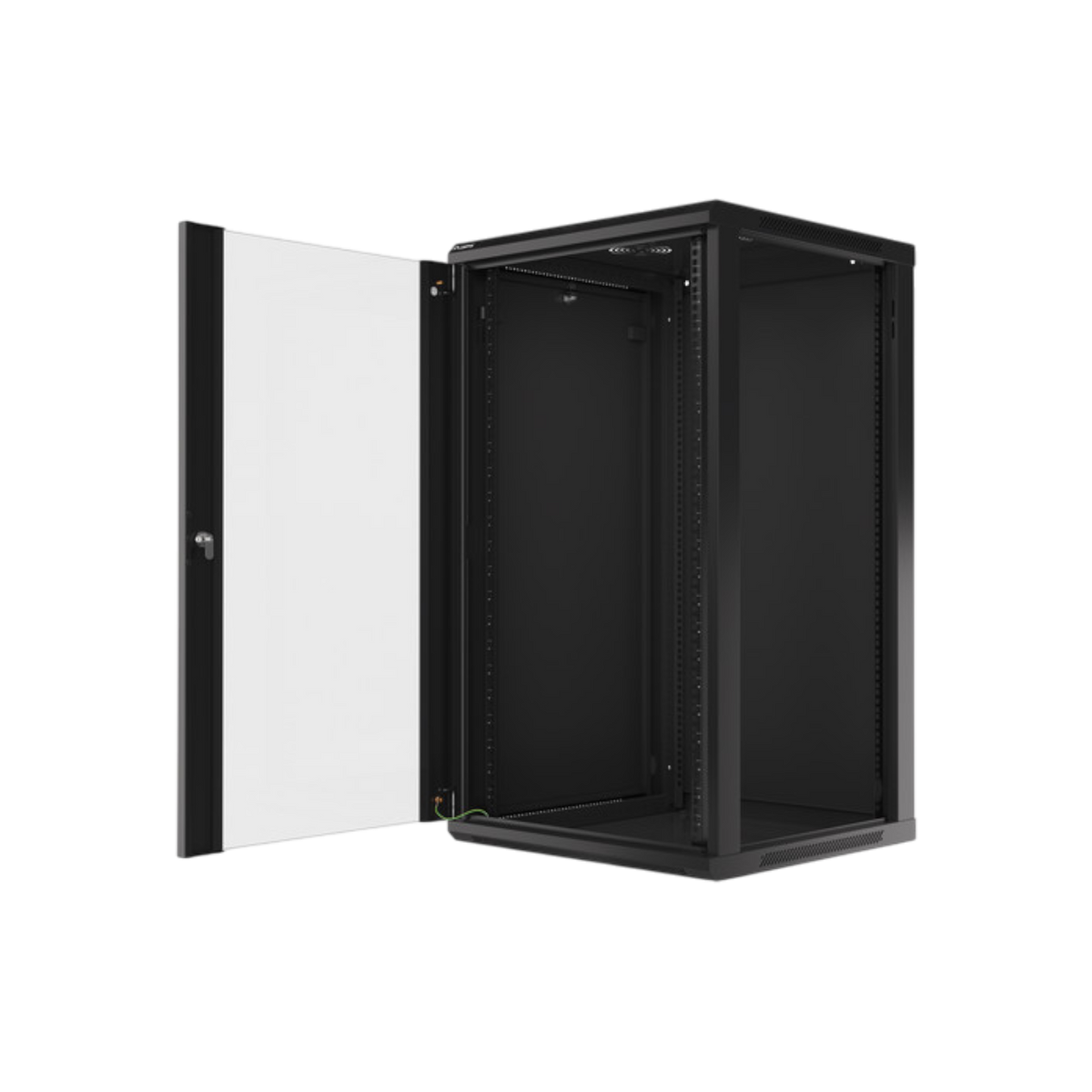 Szafa rack Lanberg 19" 22U 600x600mm wisząca V2 Drzwi szklane Czarny.