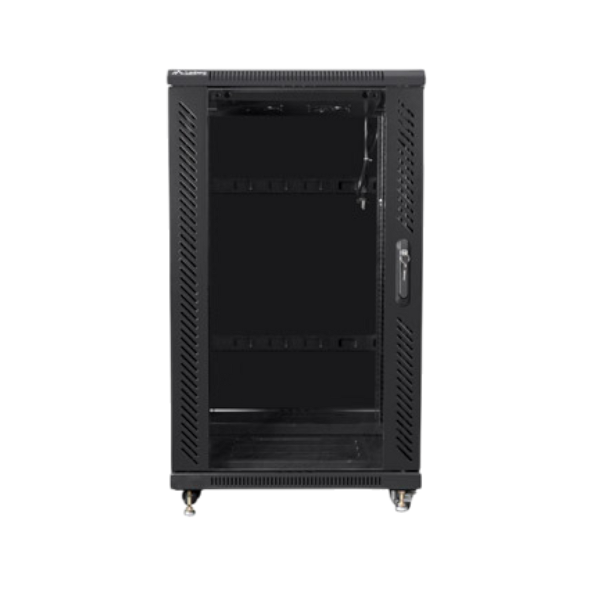 Szafa rack Lanberg 19" 22U 600x800mm stojąca Drzwi szklane Czarny.