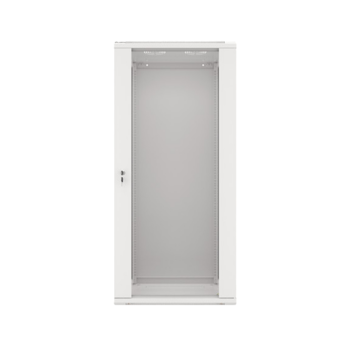 Szafa rack Lanberg 19" 27U 600x450mm wisząca V2 Drzwi szklane Szary.