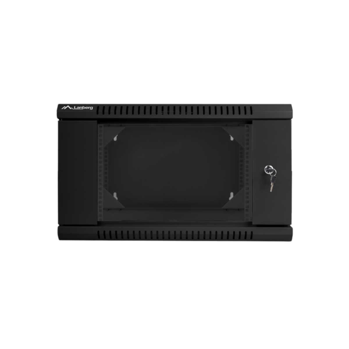 Szafa rack Lanberg 19" 6U 600x600mm wisząca dwusekcyjna Drzwi szklane Czarny.