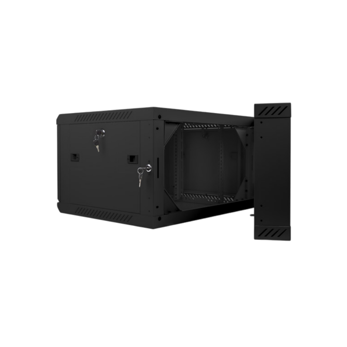 Szafa rack Lanberg 19" 6U 600x600mm wisząca dwusekcyjna Drzwi szklane Czarny.