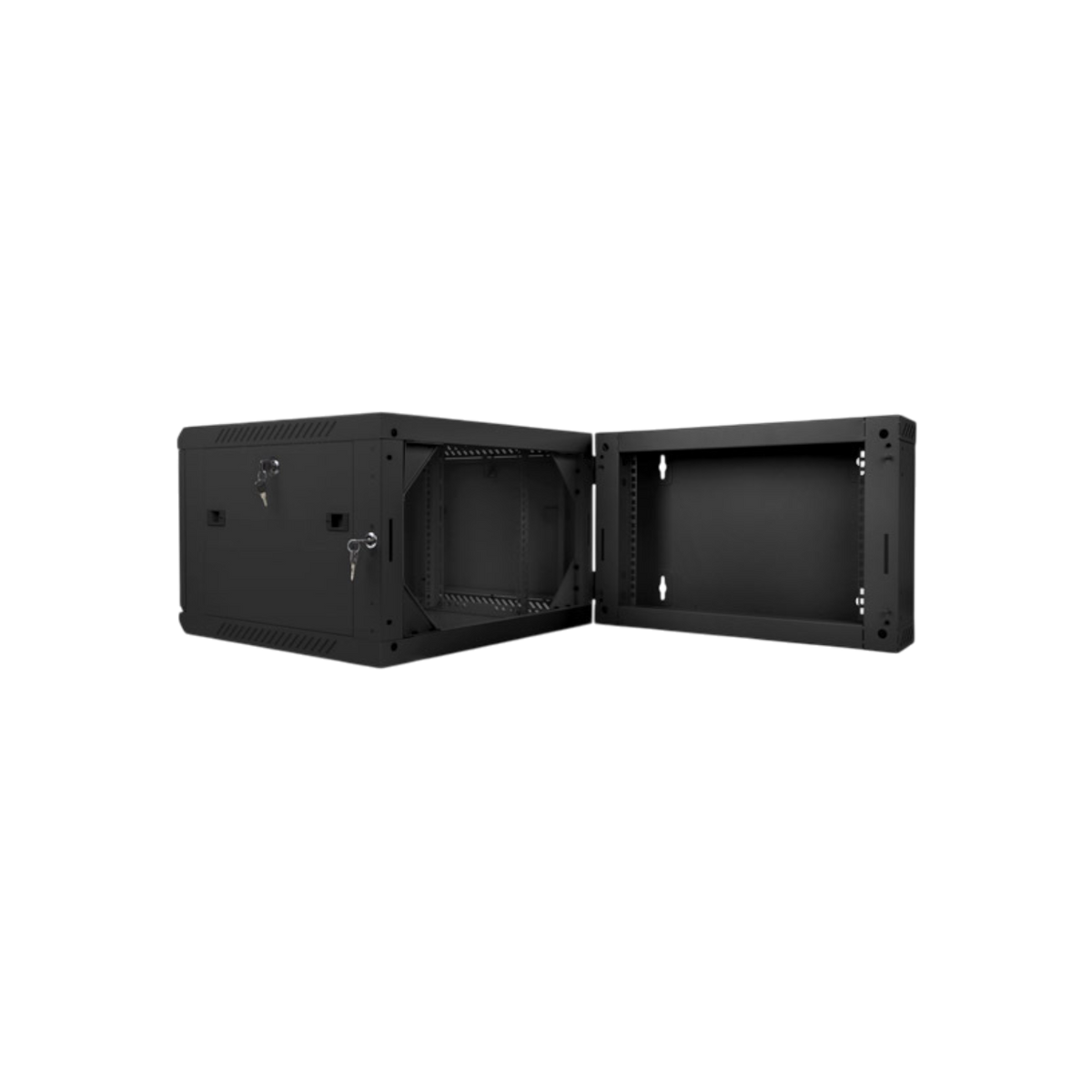 Szafa rack Lanberg 19" 6U 600x600mm wisząca dwusekcyjna Drzwi szklane Czarny.