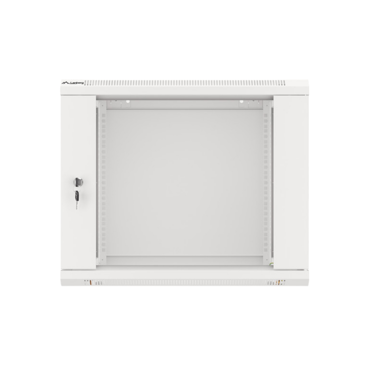 Szafa rack Lanberg 19" 9U 600x450mm wisząca V2 Drzwi szklane Szary.