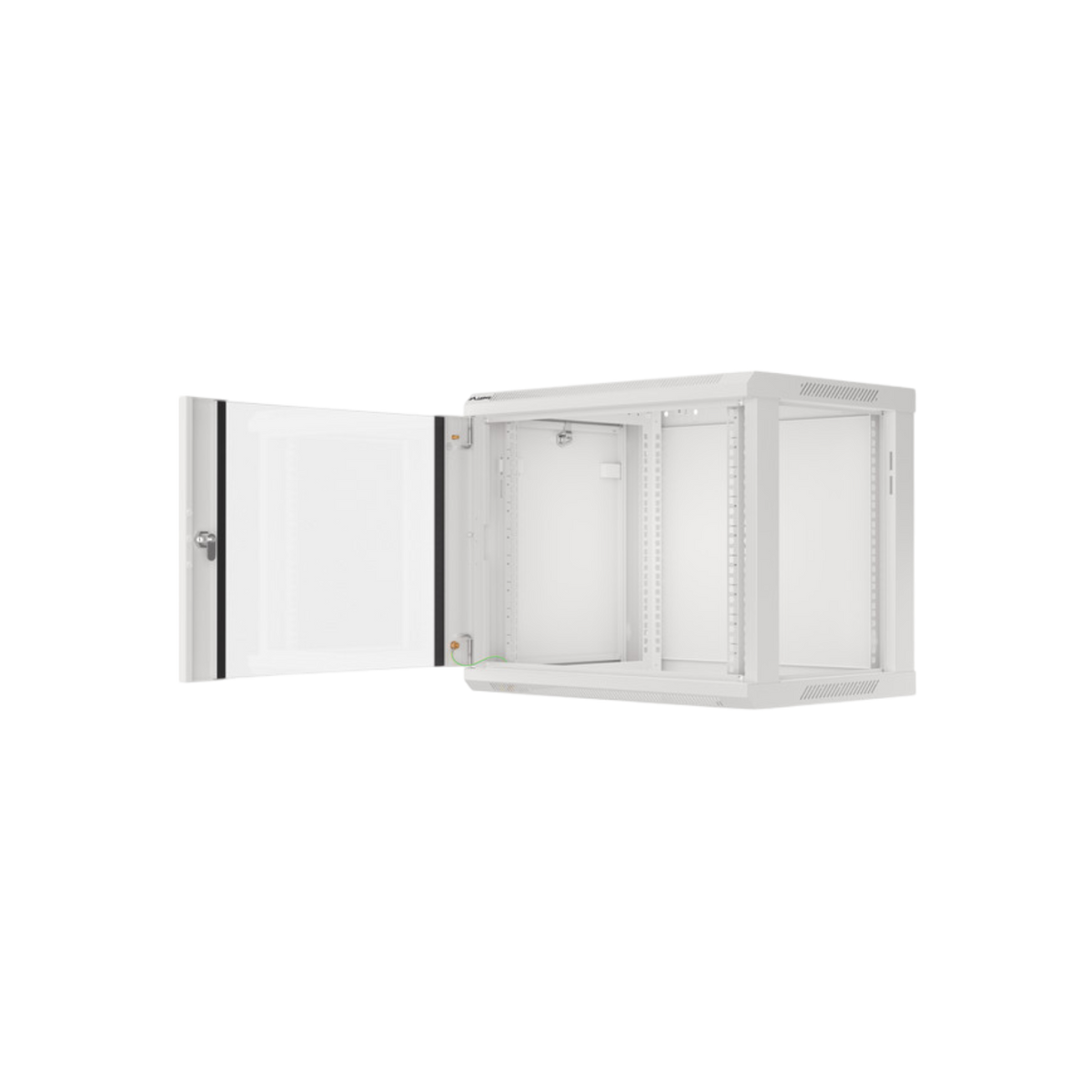 Szafa rack Lanberg 19" 9U 600x450mm wisząca V2 Drzwi szklane Szary.