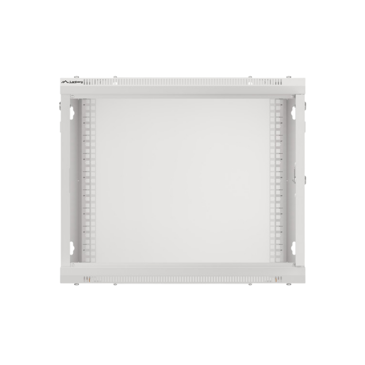 Szafa rack Lanberg 19" 9U 600x450mm wisząca V2 Drzwi szklane Szary.