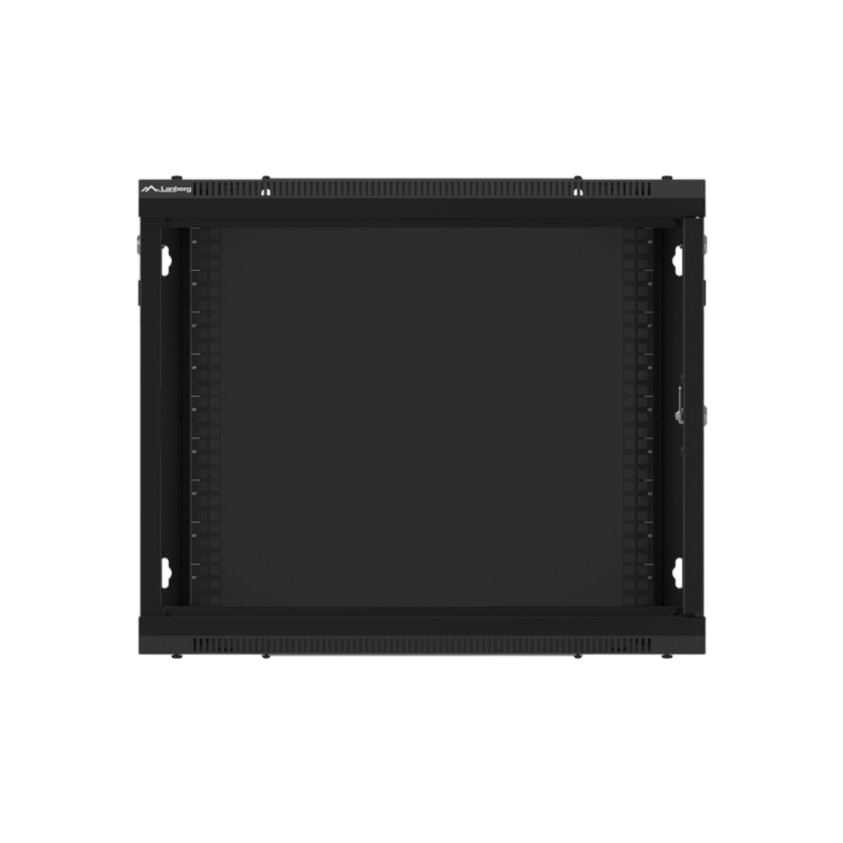 Szafa rack Lanberg 19" 9U 600x450mm wisząca V2 Drzwi szklane Czarny.