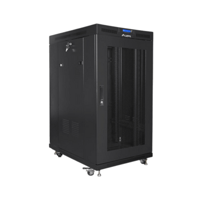 Szafa rack Lanberg 19" 22U 800x1000mm stojąca LCD V2 Drzwi perforowane Czarny.