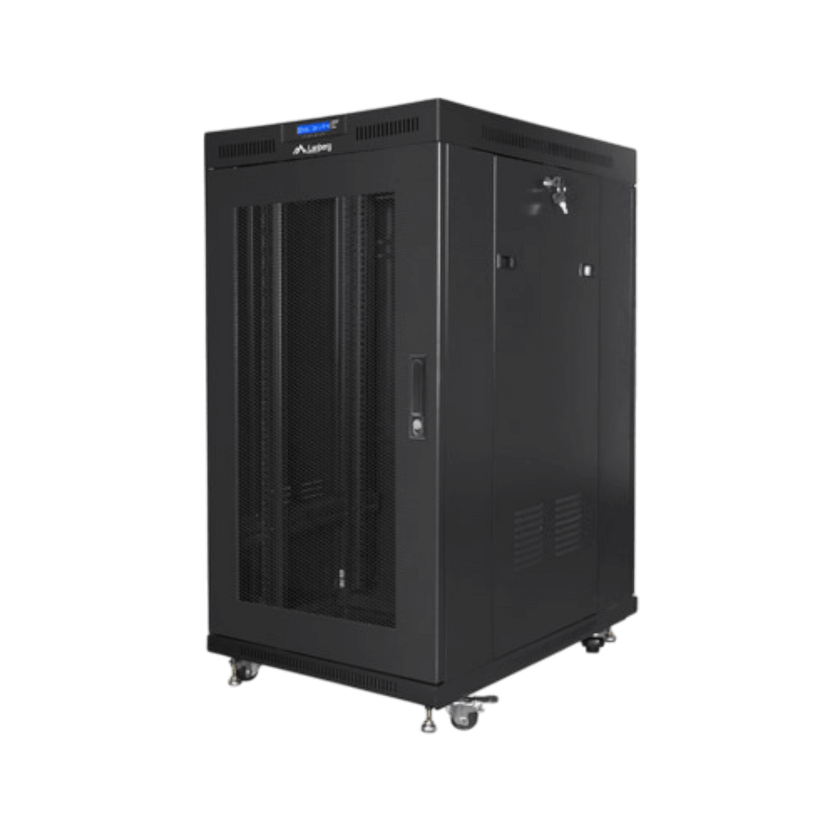 Szafa rack Lanberg 19" 22U 800x1000mm stojąca LCD V2 Drzwi perforowane Czarny.