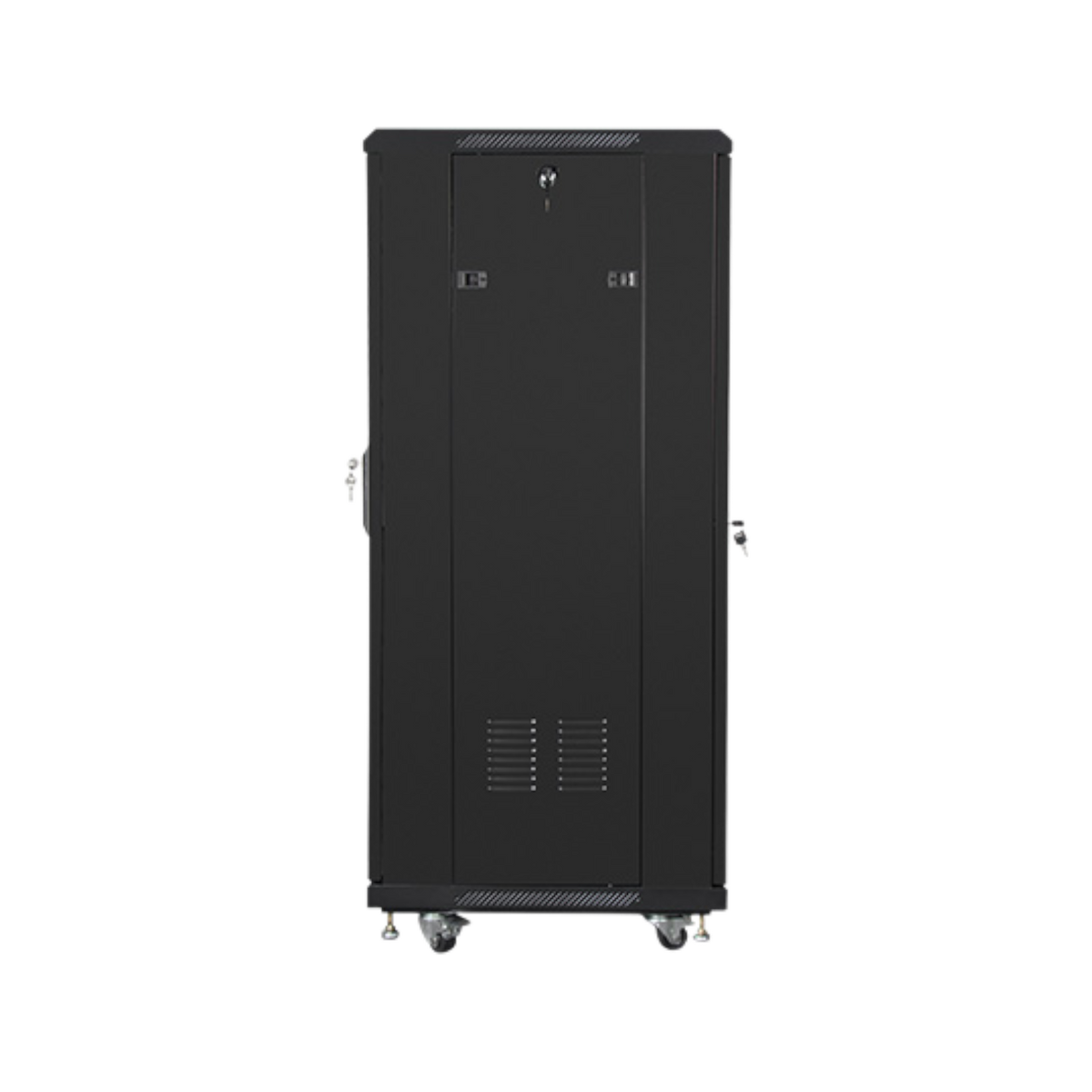 Szafa rack Lanberg 19" 27U 600x600mm stojąca Drzwi szklane Czarny.