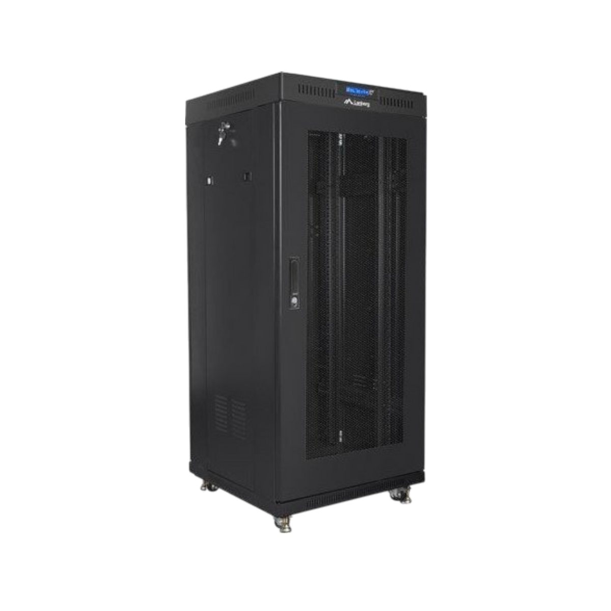 Szafa rack Lanberg 19" 27U 600x600mm stojąca LCD V2 Drzwi perforowane Czarny.