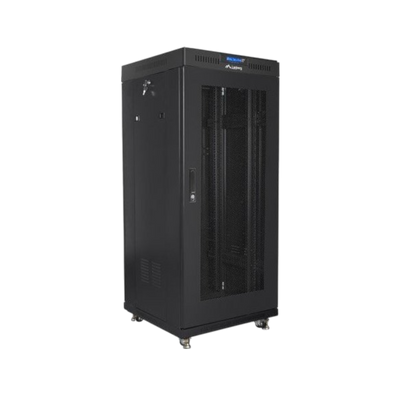 Szafa rack Lanberg 19" 27U 600x600mm stojąca LCD V2 Drzwi perforowane Czarny.