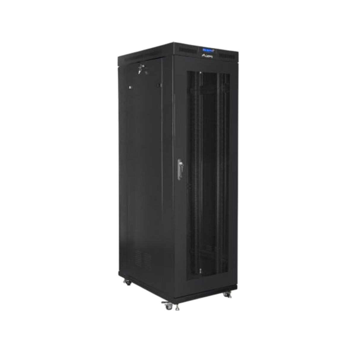 Szafa rack Lanberg 19" 27U 800x1000mm stojąca LCD V2 Drzwi perforowane Czarny.