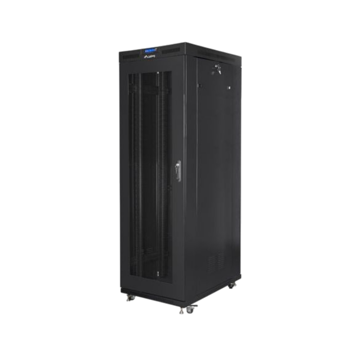 Szafa rack Lanberg 19" 27U 800x1000mm stojąca LCD V2 Drzwi perforowane Czarny.