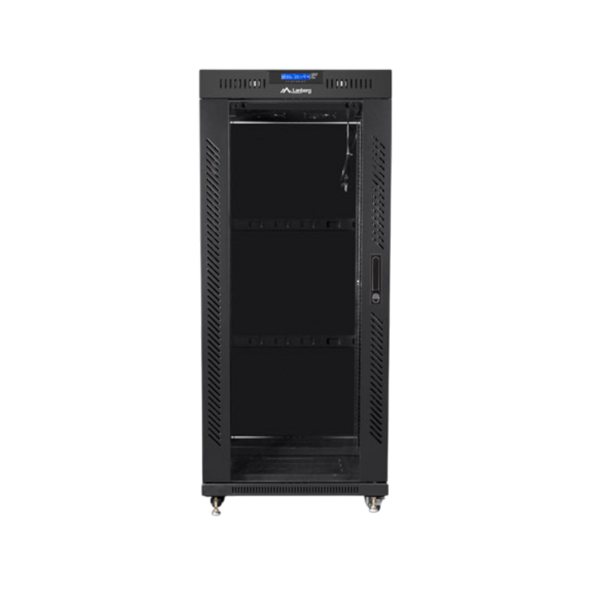 Szafa rack Lanberg 19" 27U 800x1000mm stojąca LCD V2 Drzwi szklane Czarny.