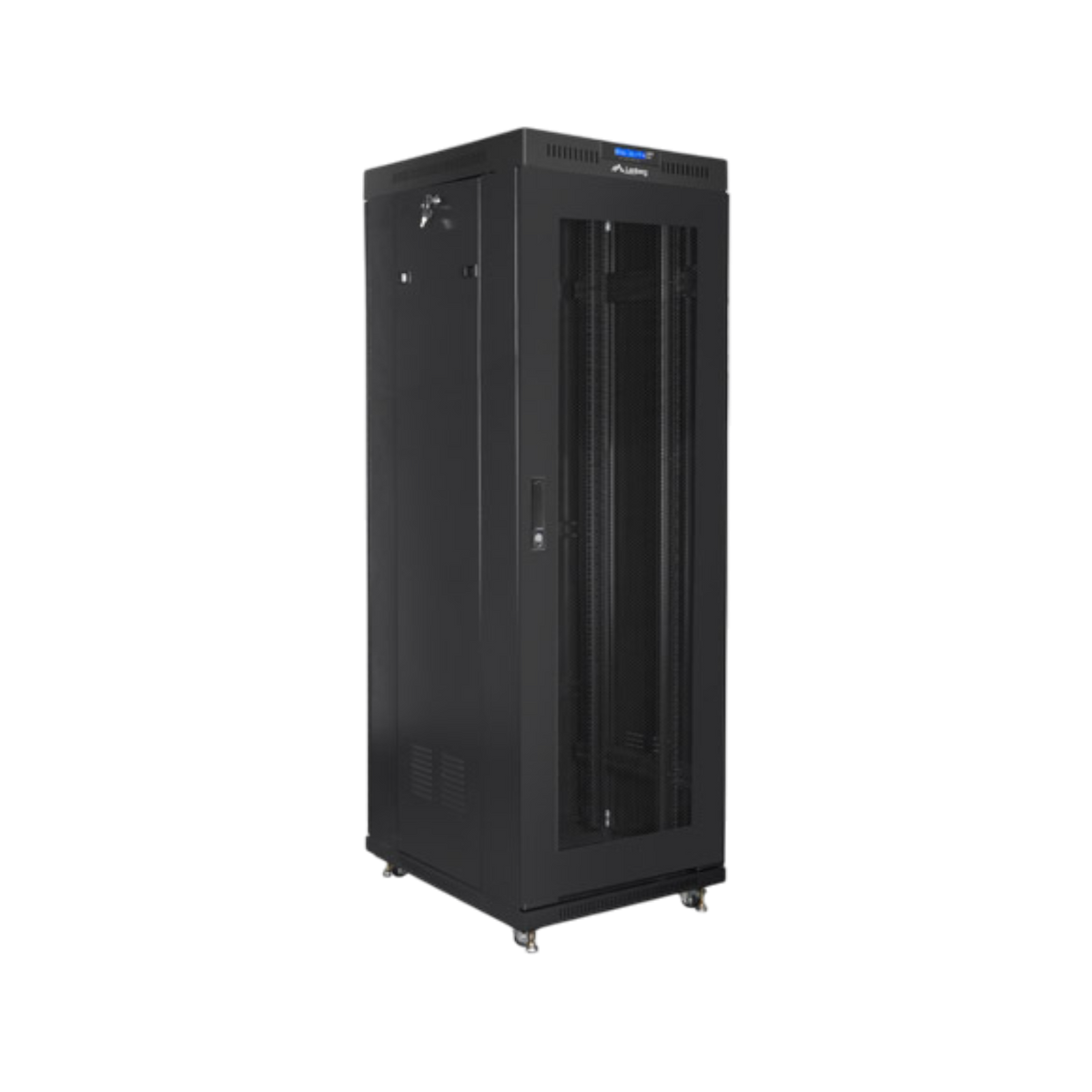 Szafa rack Lanberg 19" 37U 600x800mm stojąca LCD V2 Drzwi perforowane Czarny.