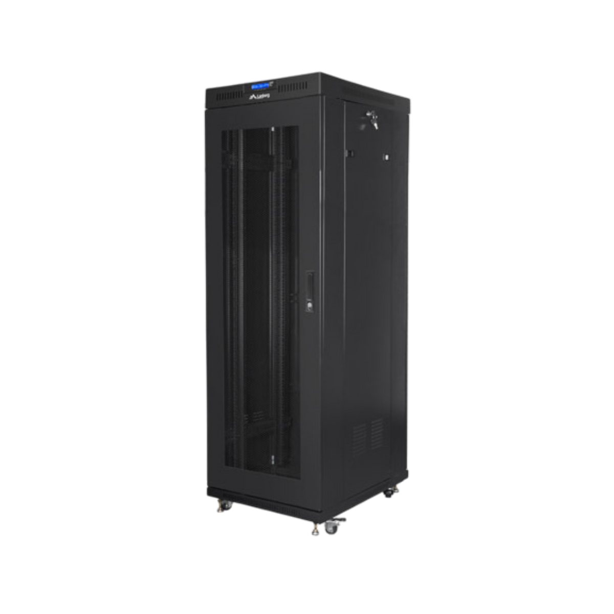 Szafa rack Lanberg 19" 37U 600x800mm stojąca LCD V2 Drzwi perforowane Czarny.